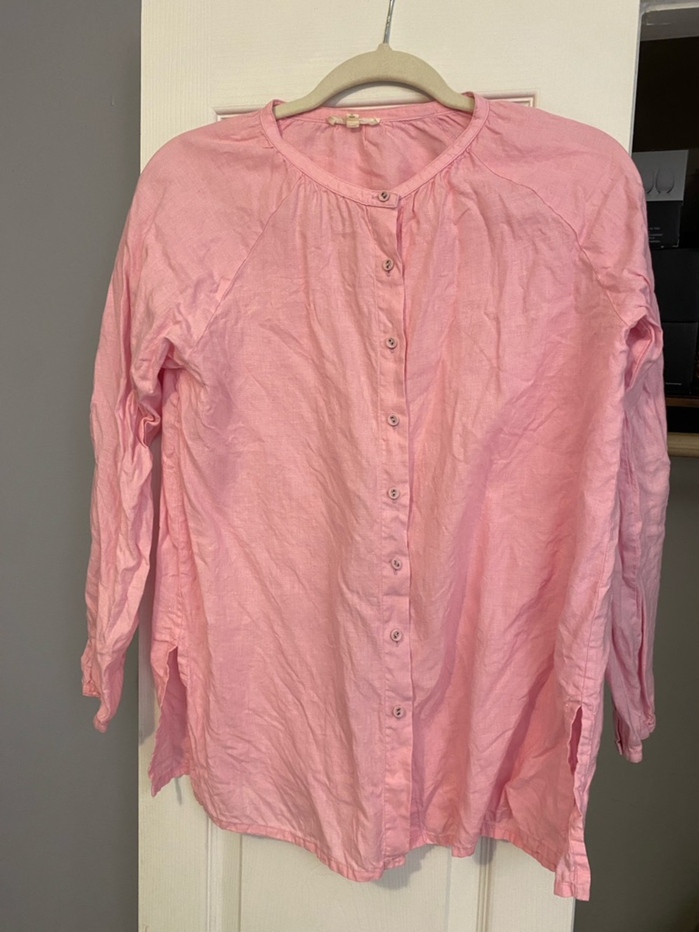 Eileen Fisher's 100% Irish linen tunic style blouse, SP